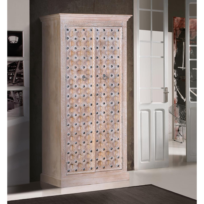 Armario de Madera de Mango 97 Cm Estilo Mediterráneo Moderno