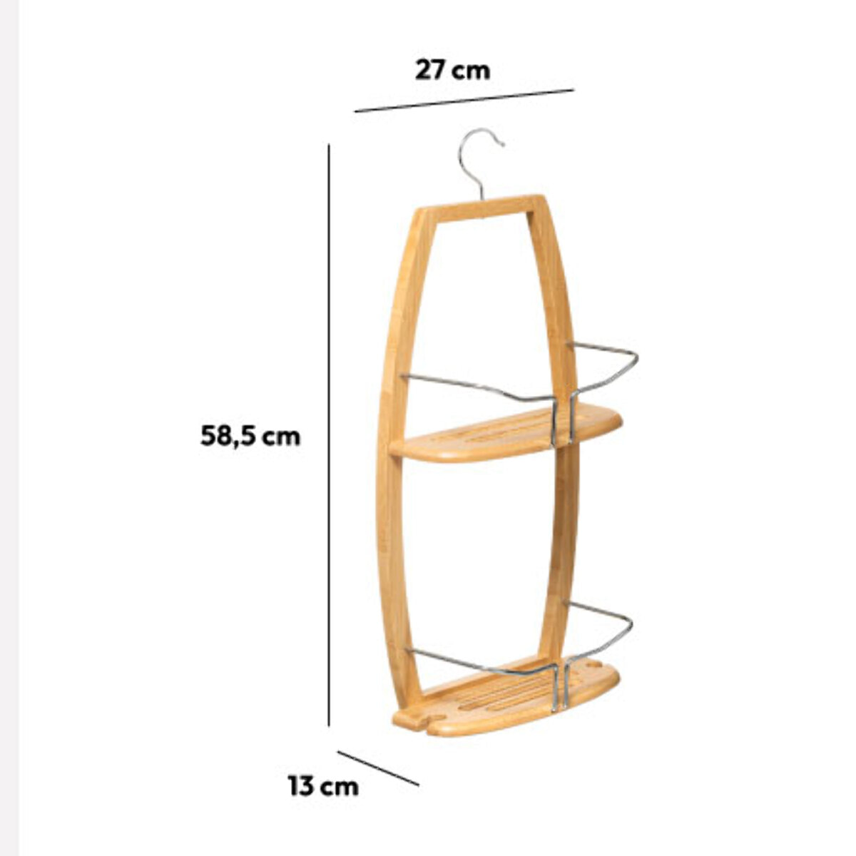 Serviteur de douche 2 niveaux Métal bambou