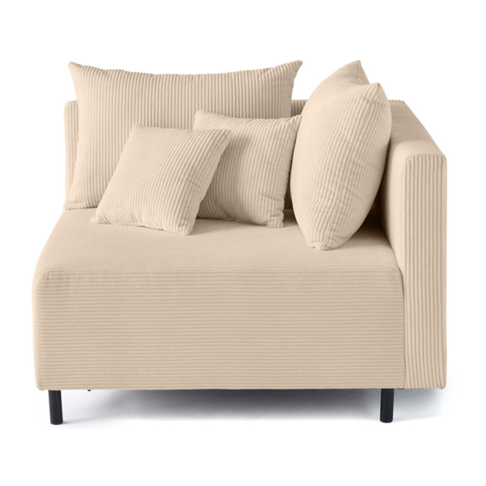 Edinburg - module d'assise d'angle droit - en velours côtelé - Beige