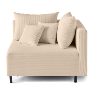 Edinburg - module d'assise d'angle droit - en velours côtelé - Beige