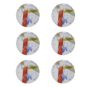 Set 6 piatti piani Canva in ceramica sottosmalto