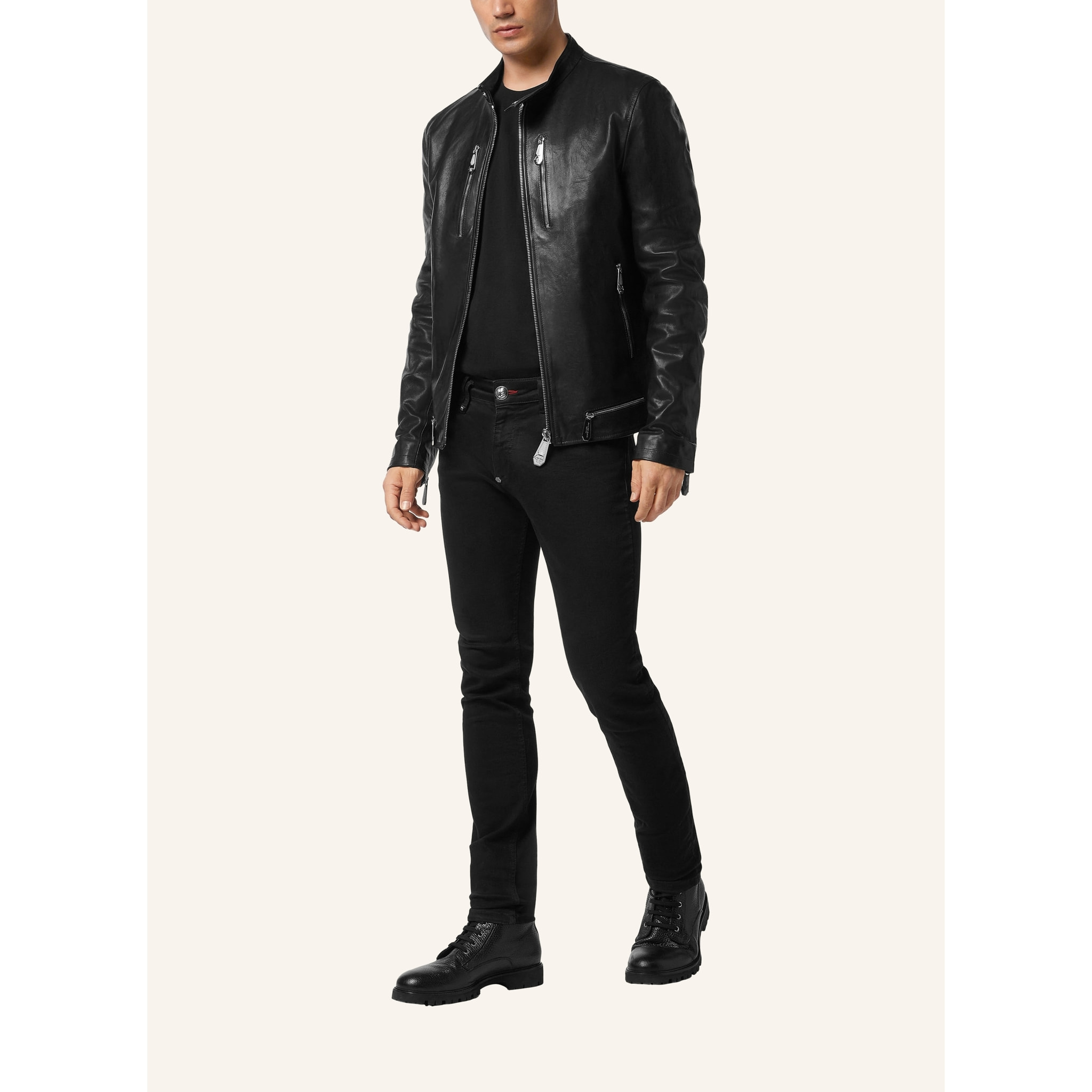 PHILIPP PLEIN Chaqueta Moto de cuero