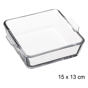 Mini plat carré 13x13 cm en verre 450 ml