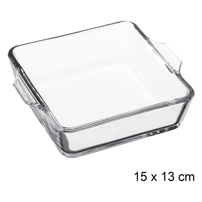 Mini plat carré 13x13 cm en verre 450 ml