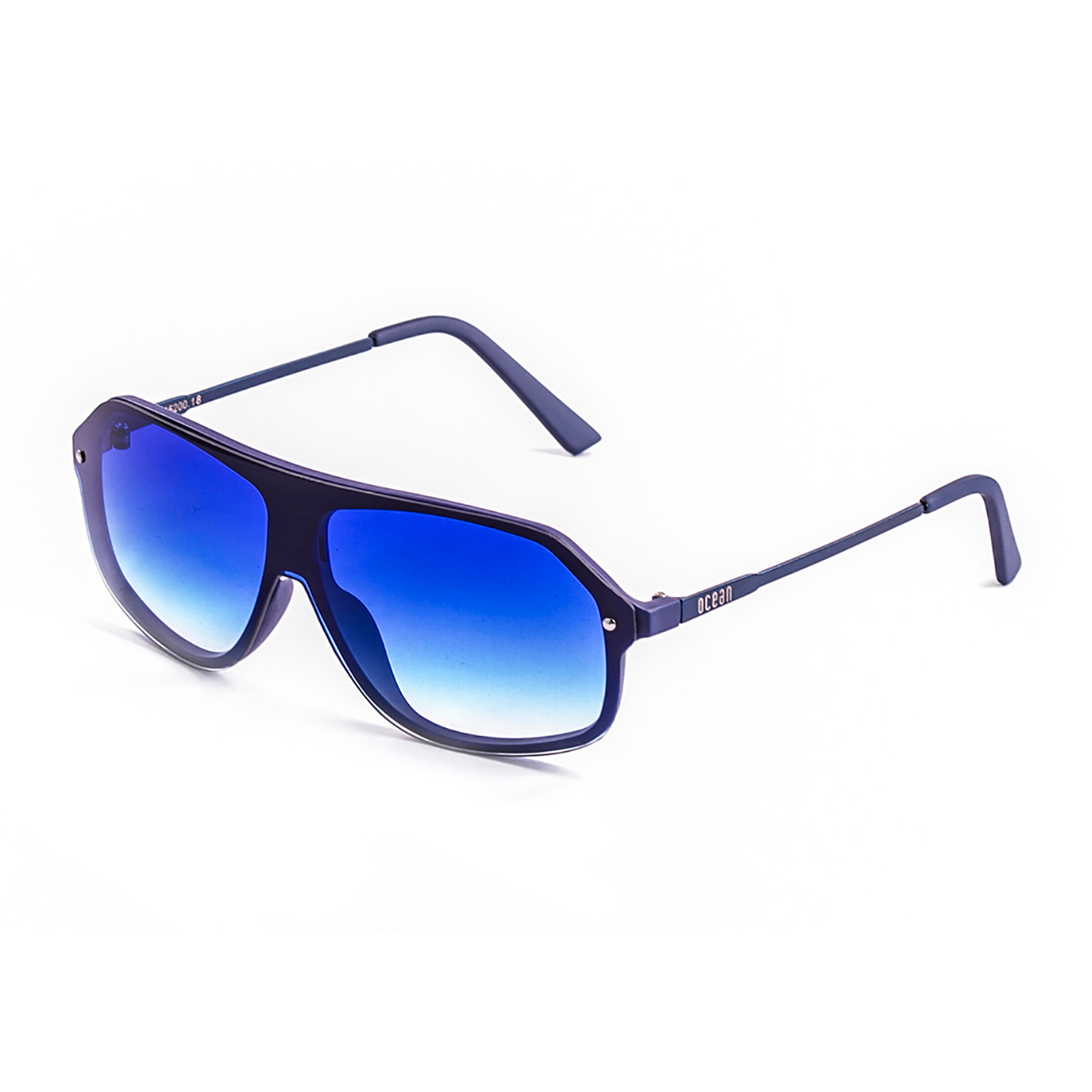 Occhiali da sole OCEAN BAY - montatura blu opaca lenti piatte blu scuro