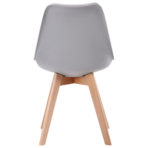 Lot de 4 chaises scandinaves NORA grises avec coussin