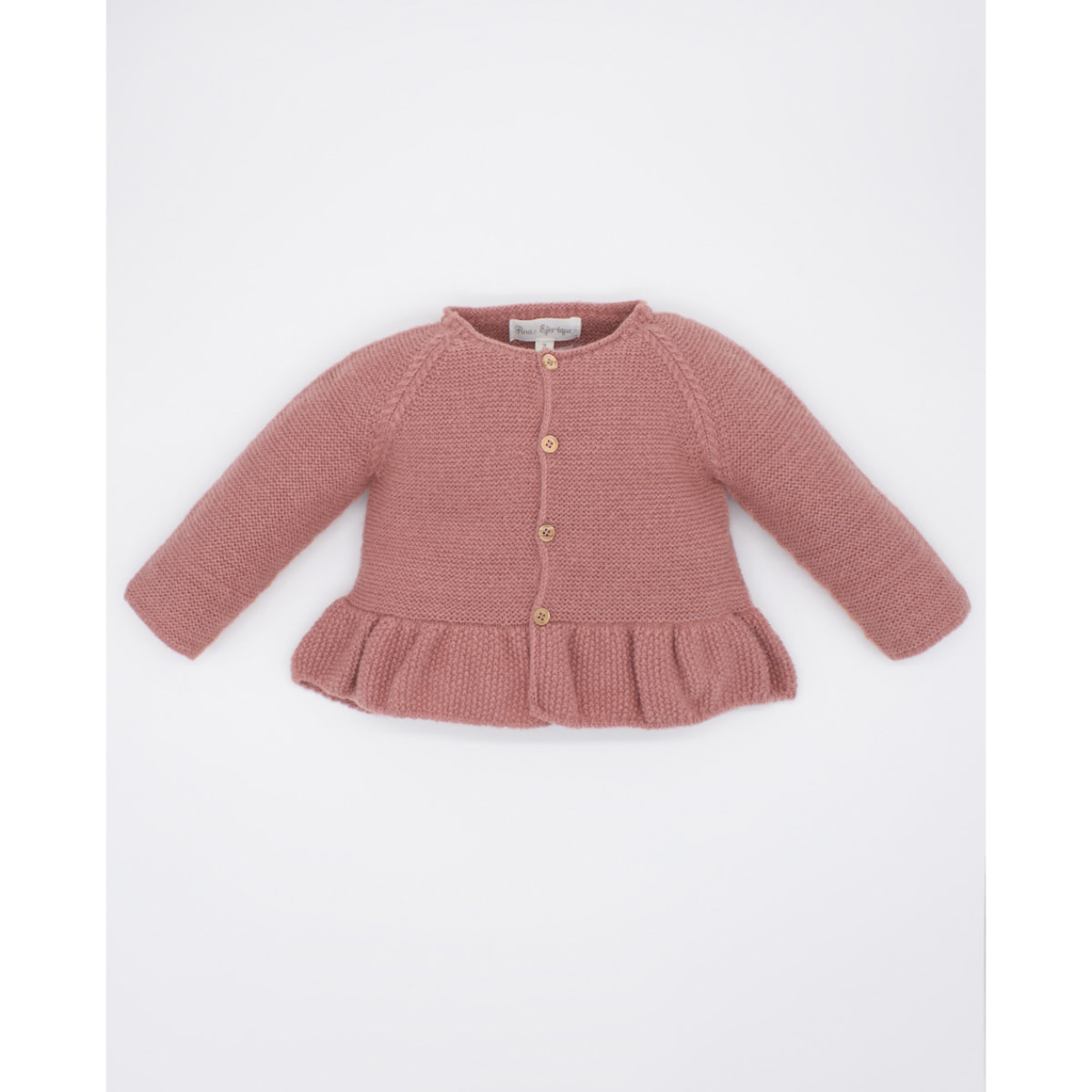 CHAQUETA TRICOT VOLANTE TEJA