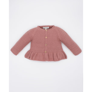 CHAQUETA TRICOT VOLANTE TEJA