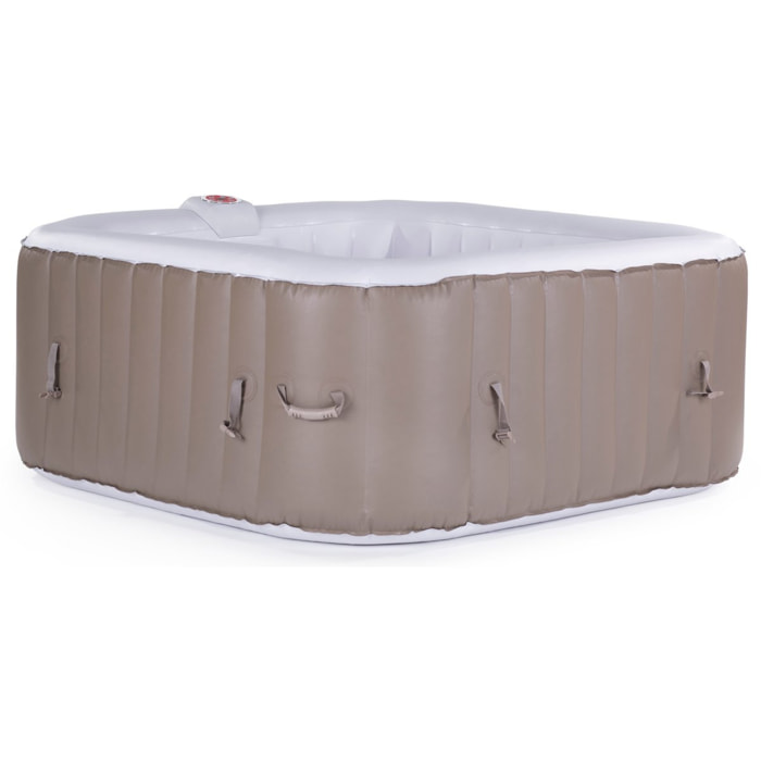 SPA GONFLABLE MONAC EN PVC - 6 PLACES - TAUPE/CREME