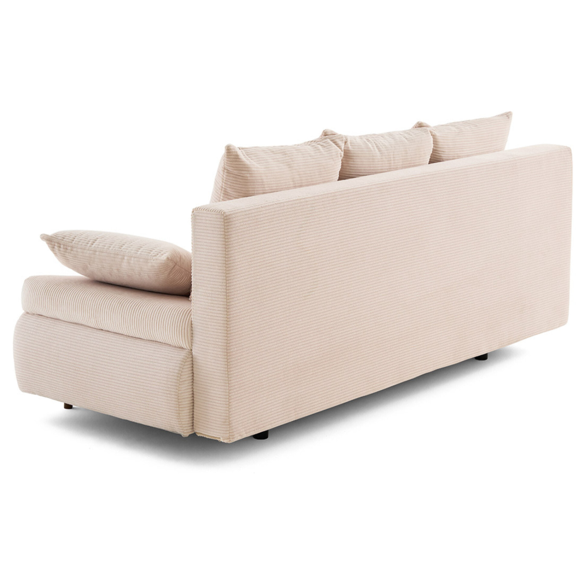 Larson - canapé droit 3 places convertible avec coffre en velours côtelé - Beige