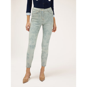 Motivi - Jeans skinny in denim stampato - Azzurro