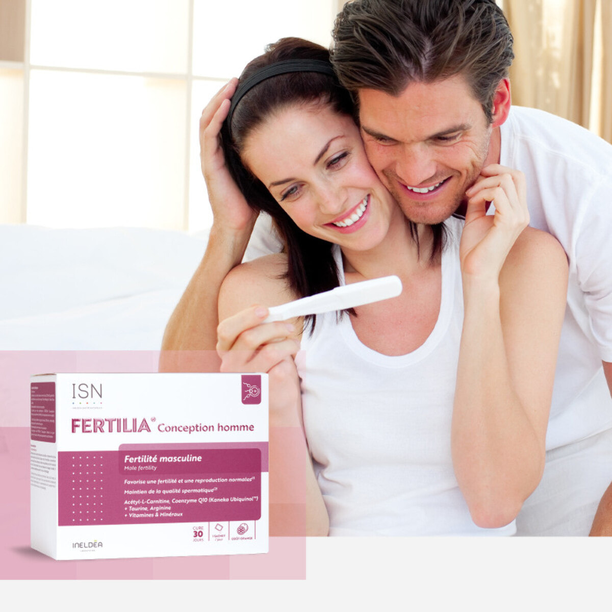 ISN - Fertilia Conception Homme - Complément alimentaire à base de Carnitine, Coenzyme Q10 & vitamines - Favorise une fertilité & reproduction normales chez l'homme - Cure 30 jours