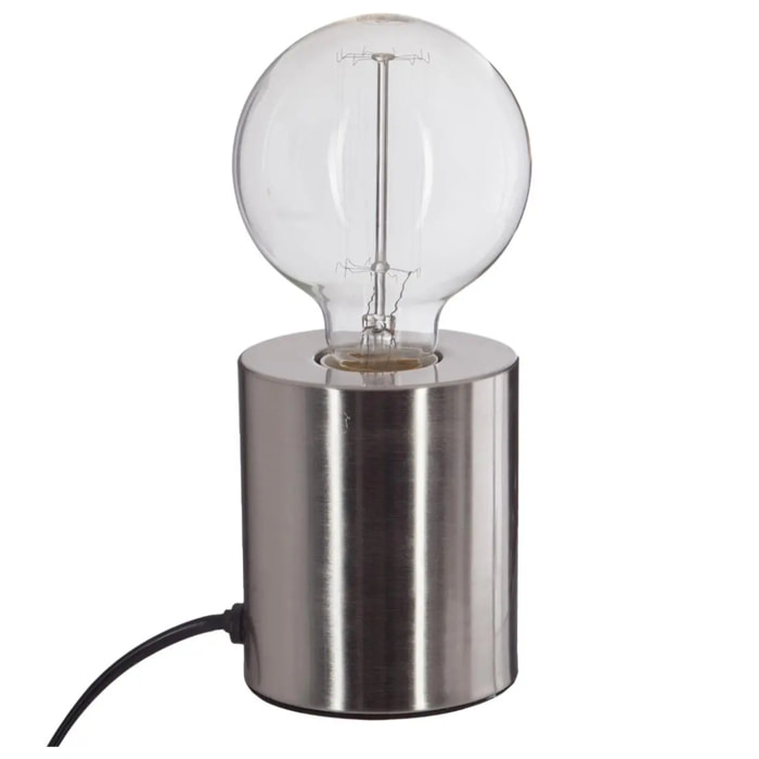 Lampe socle "Saba" acier brossé - métal H11 cm