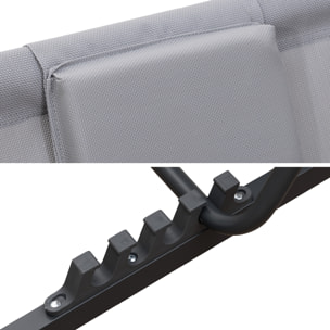 Lot de 2 chiliennes CYPRUS - textilène gris/structure anthracite