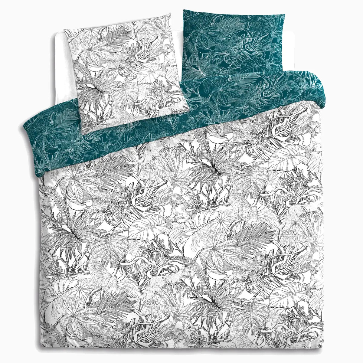 Parure de lit "Jungle" en coton 260x240 cm