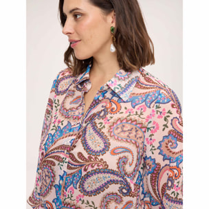 Fiorella Rubino - Camicia con stampa in georgette - Azzurro