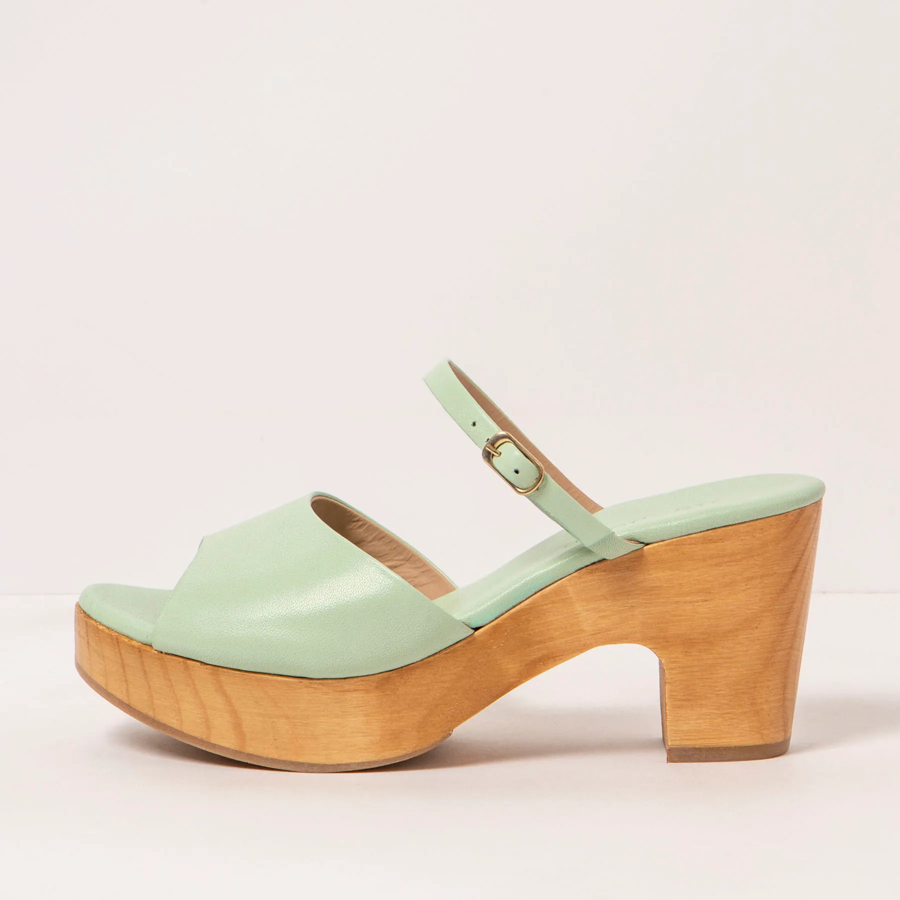 Sandalias con tacón S3273 NAPPA PASTEL GREEN/ ST.LAURENT SANDAL color Pastel green