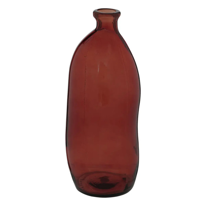 Vase bouteille "Uly" en verre recyclé D13cm ambre