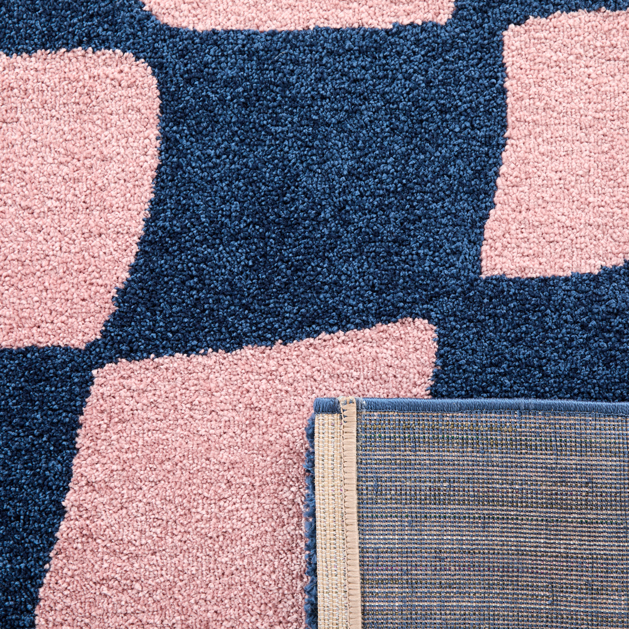 GROOVY - Tapis rétro coloré style seventies - Confortable et moelleux - Bleu