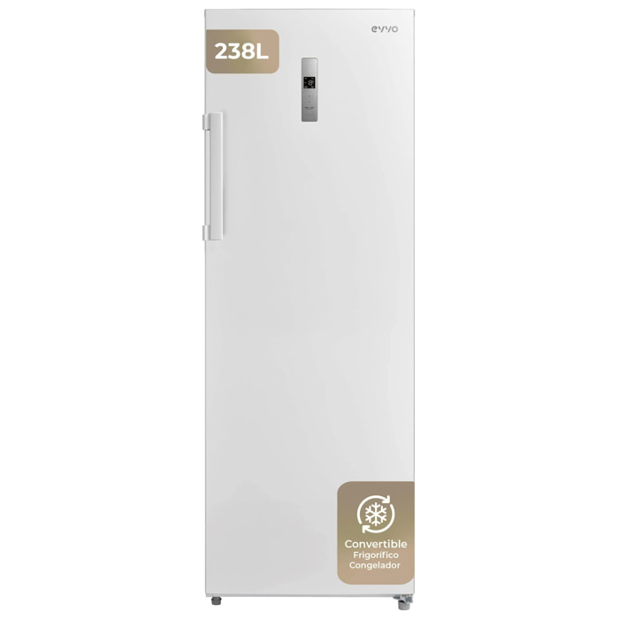 Congelador Vertical EVVO ICE 238L - Clase Energética E, Super Congelación y Bajo Consumo