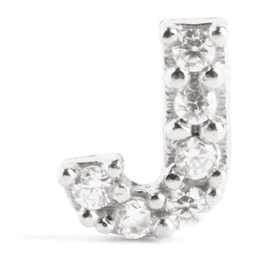 Orecchino Singolo in Argento con lettere scintillanti