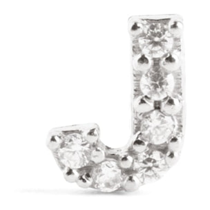 Orecchino Singolo in Argento con lettere scintillanti