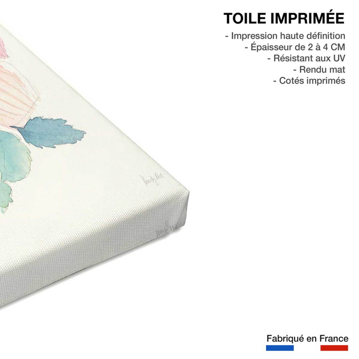 Tableau fleurs boutons d'or Toile imprimée