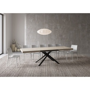 Mesa extensible 80x160/244 cm Karida cachemira patas antracita