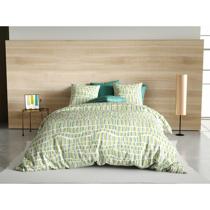 Parure housse de couette Coton 57fils FLAVA GREEN Vert