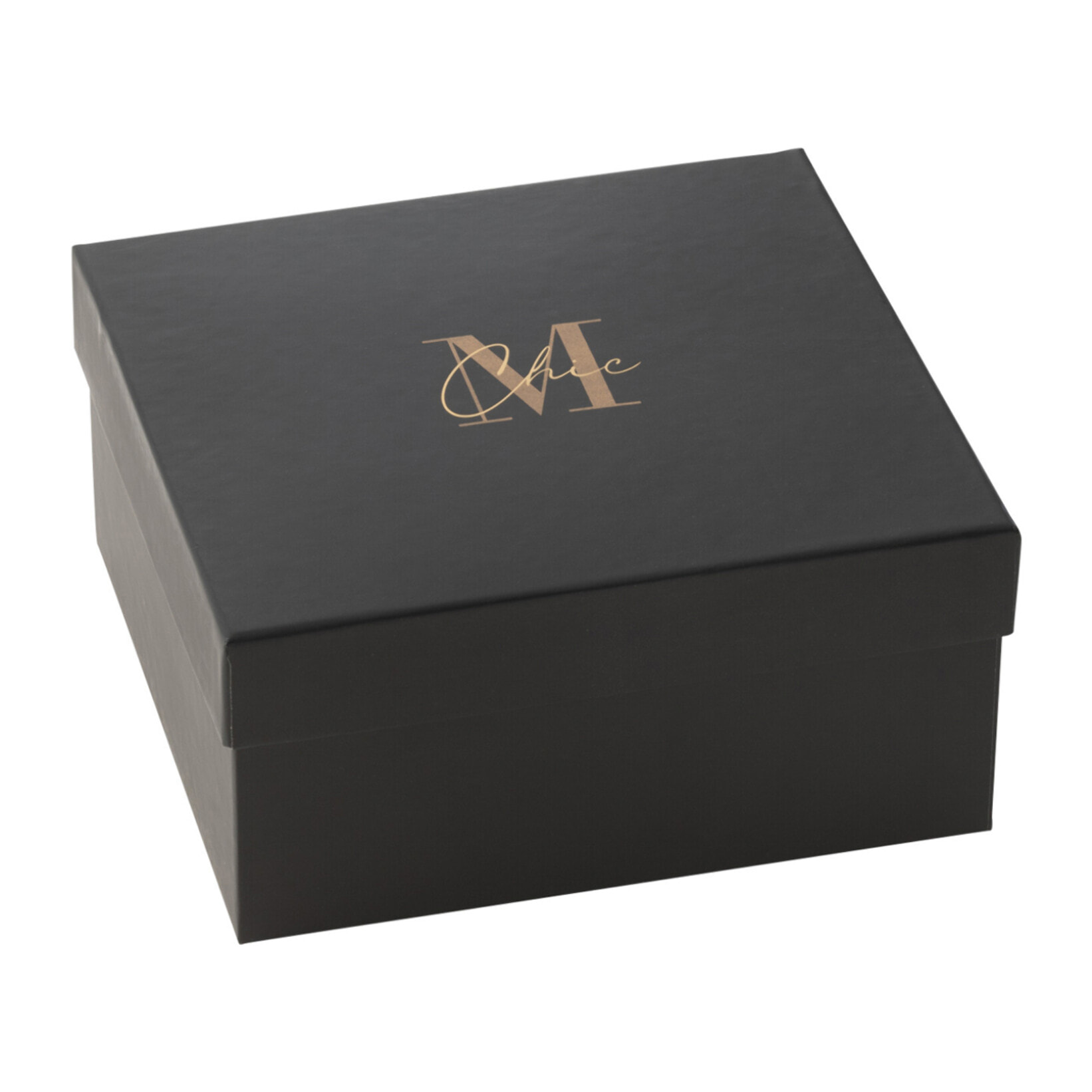 J-Line bougie parfumée M-Chic - Oud & Amber - verre - or/noir - 20H - boîte de 4