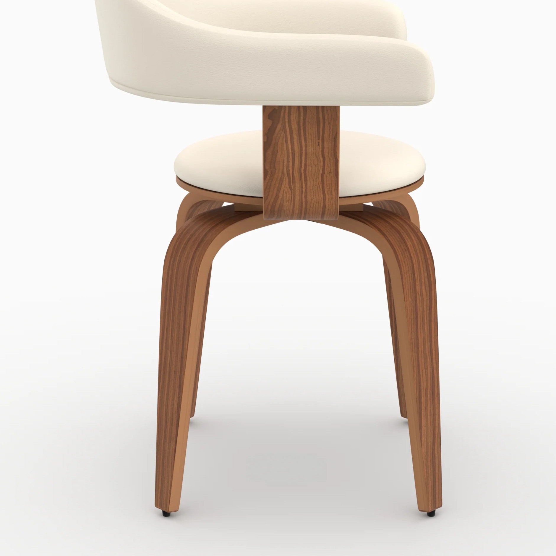 Chaise avec accoudoirs en cuir synthétique blanc - Harold