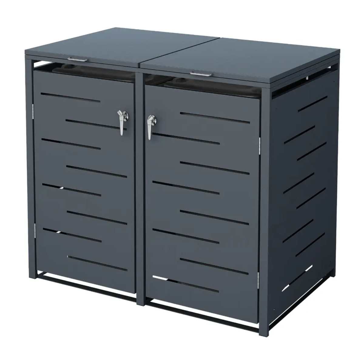 Abri cache poubelle double - 2 x 240L - anthracite