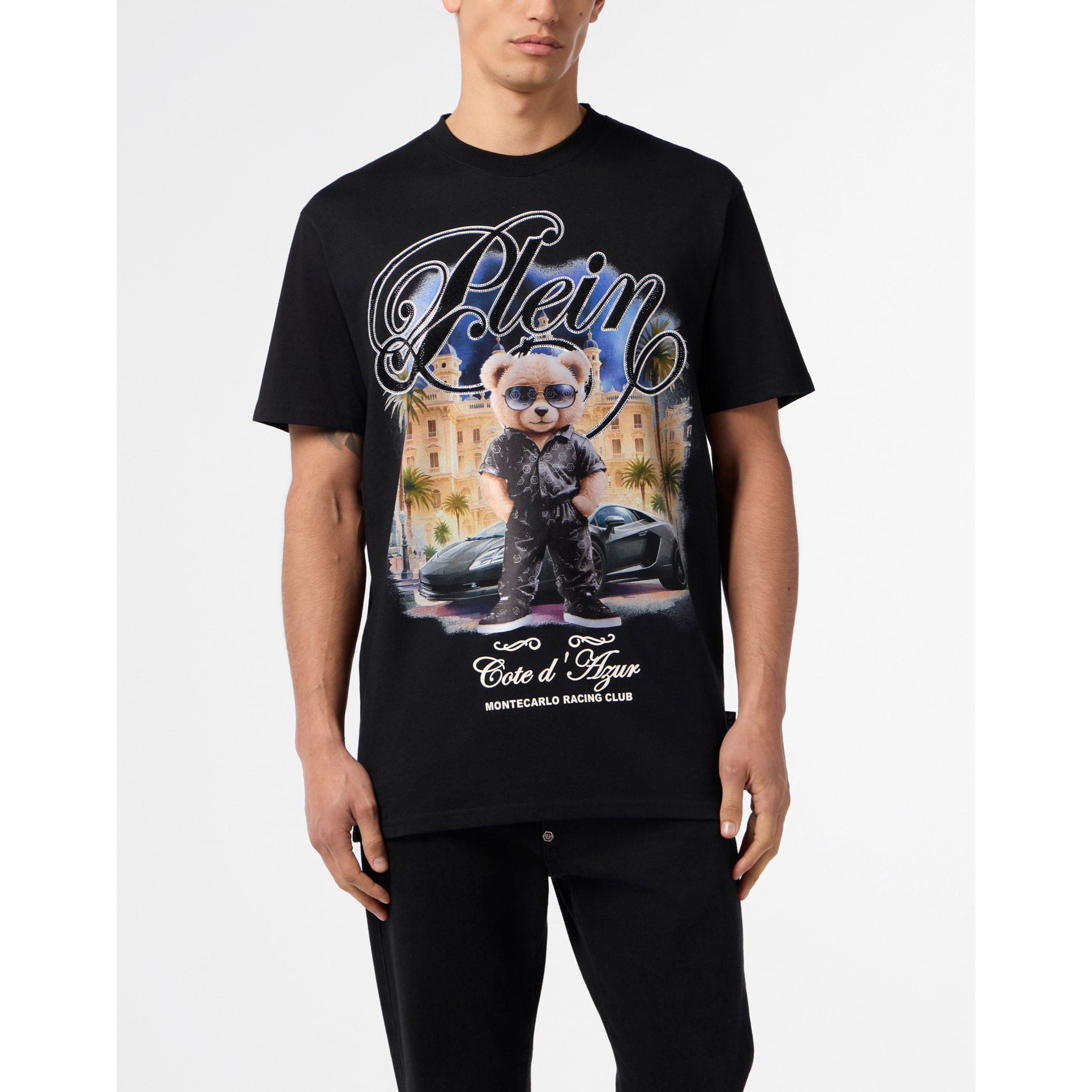 PHILIPP PLEIN Round Neck T-Shirt Teddy Racing