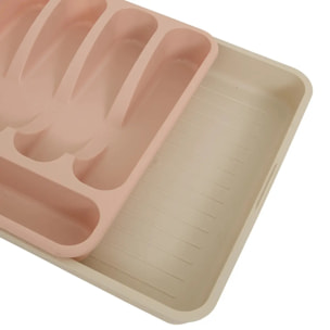 Range-couverts Poly extensible 6 compartiments rose