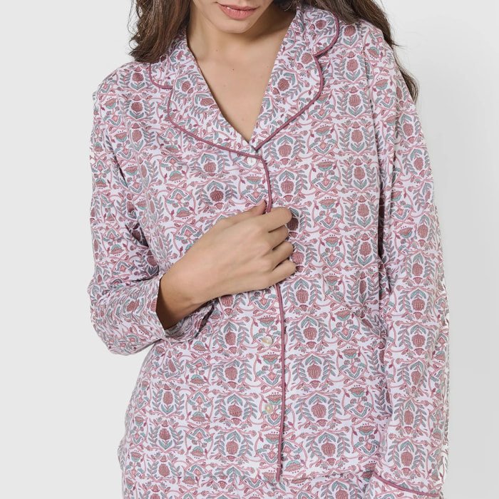 Pigiama in cotone rosa mia