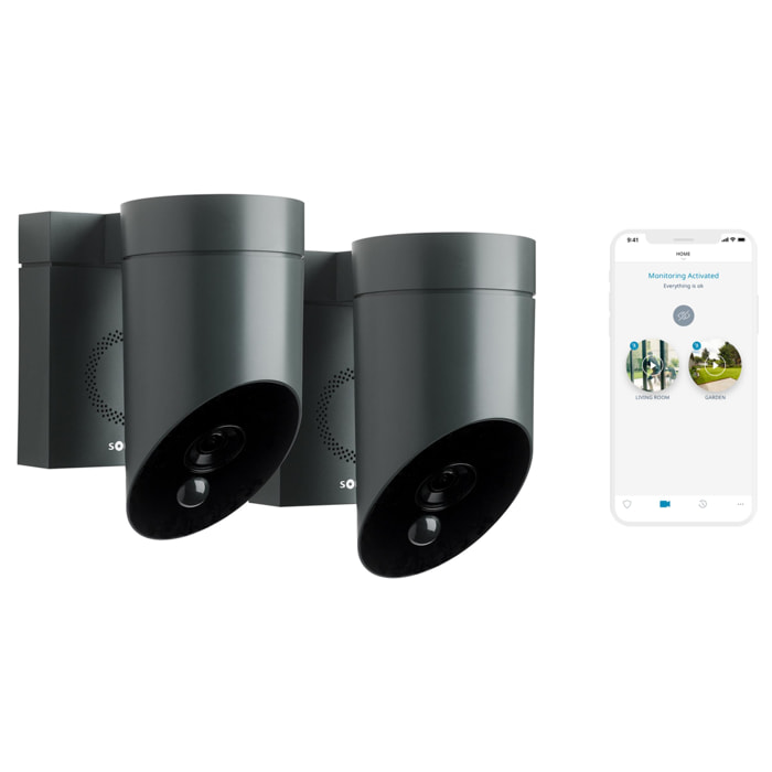 2 Outdoor Camera grises - Caméras de surveillance extérieures sans fil
