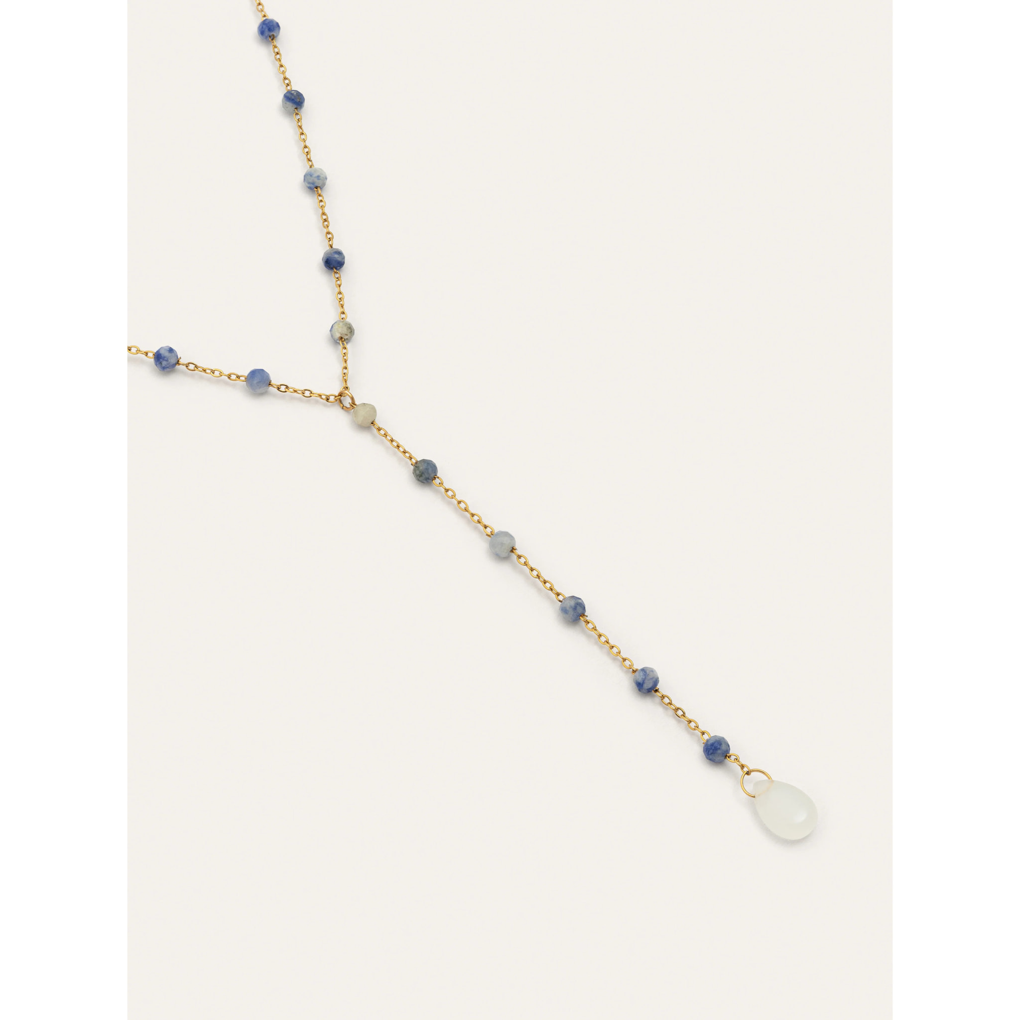 Collana Y Cianita Stones Acciao Placcato Oro