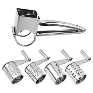 Rape à fromage Manuelle en acier inoxydable avec 4 tambours Herzberg HG04289