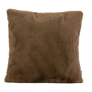 Coussin tout doux imitation fourrure - Taupe