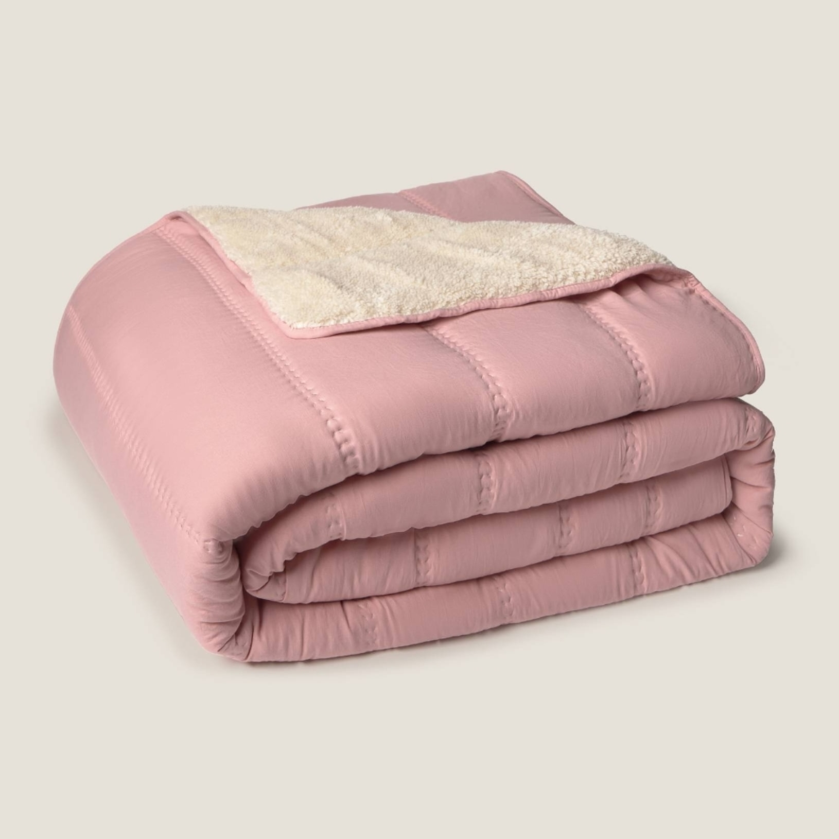 Edredón infantil reversible con borreguito suave Repola color rosa Microfibra