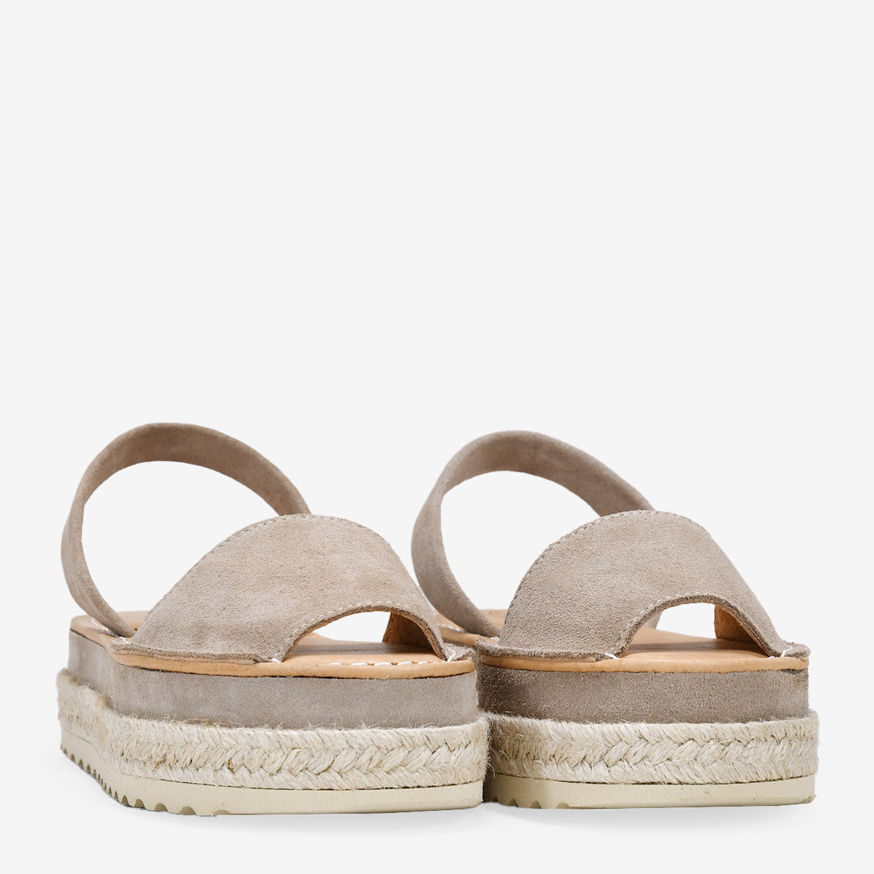 Alpargatas piedra en piel con esparto