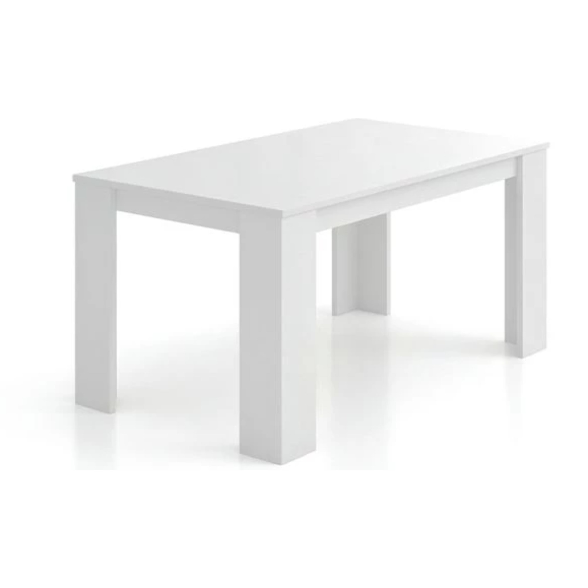 Mesa de comedor Naya en blanco artik 140X80 cm Blanco Artik (Blanco Mate)