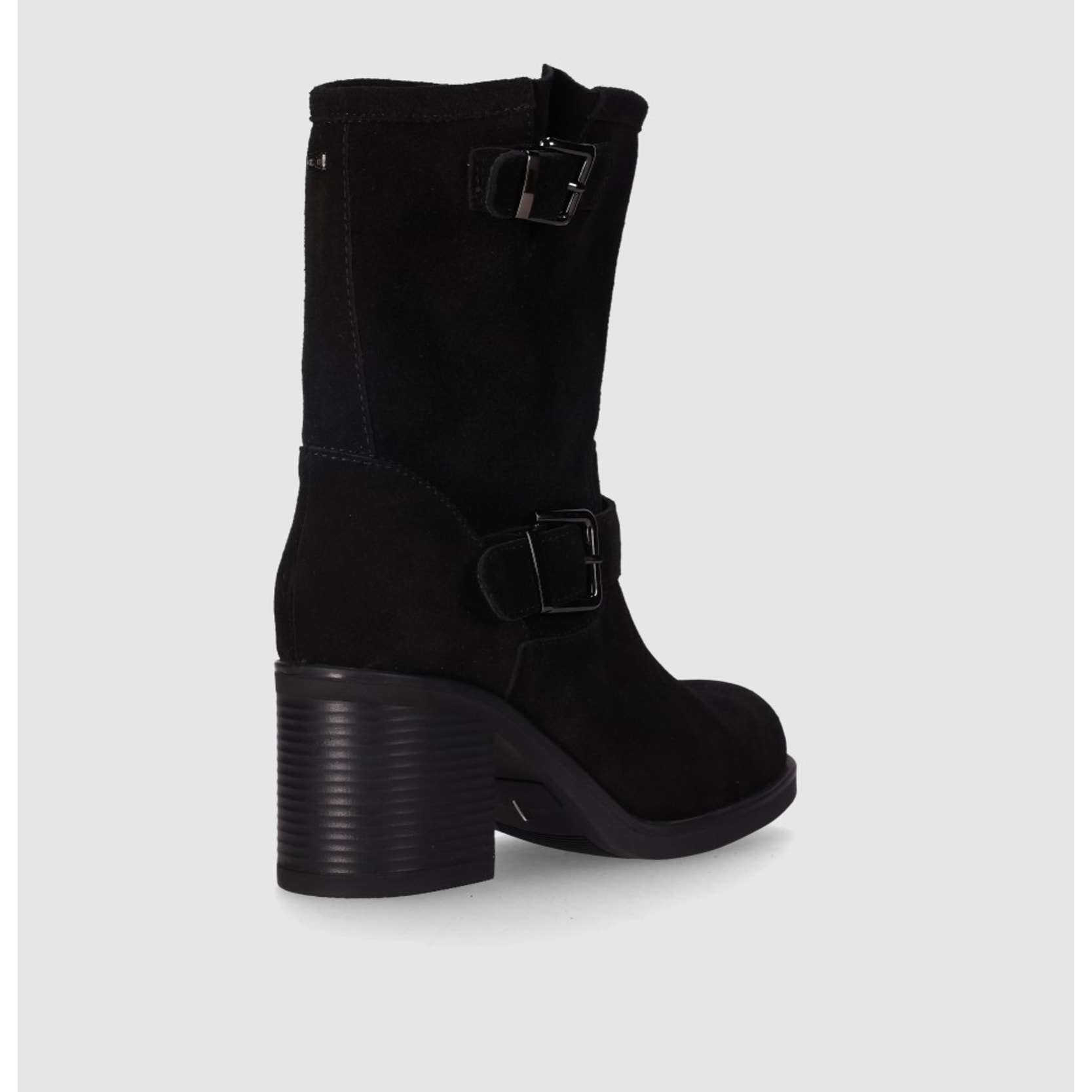 Botines de Serraje - Negro - Tacón: 5 cm