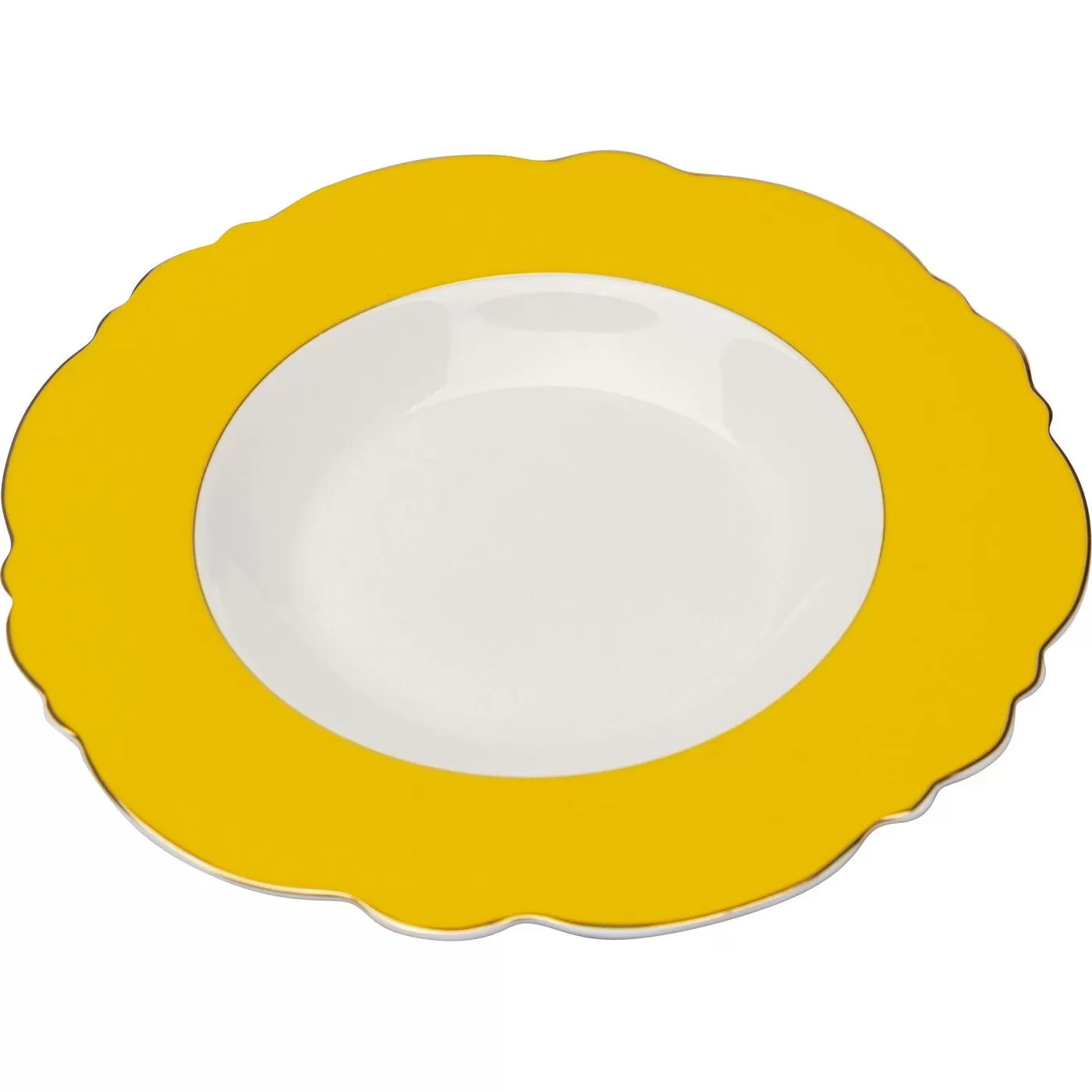 Assiettes creuses Harlequin 23cm jaunes set de 6 Kare Design
