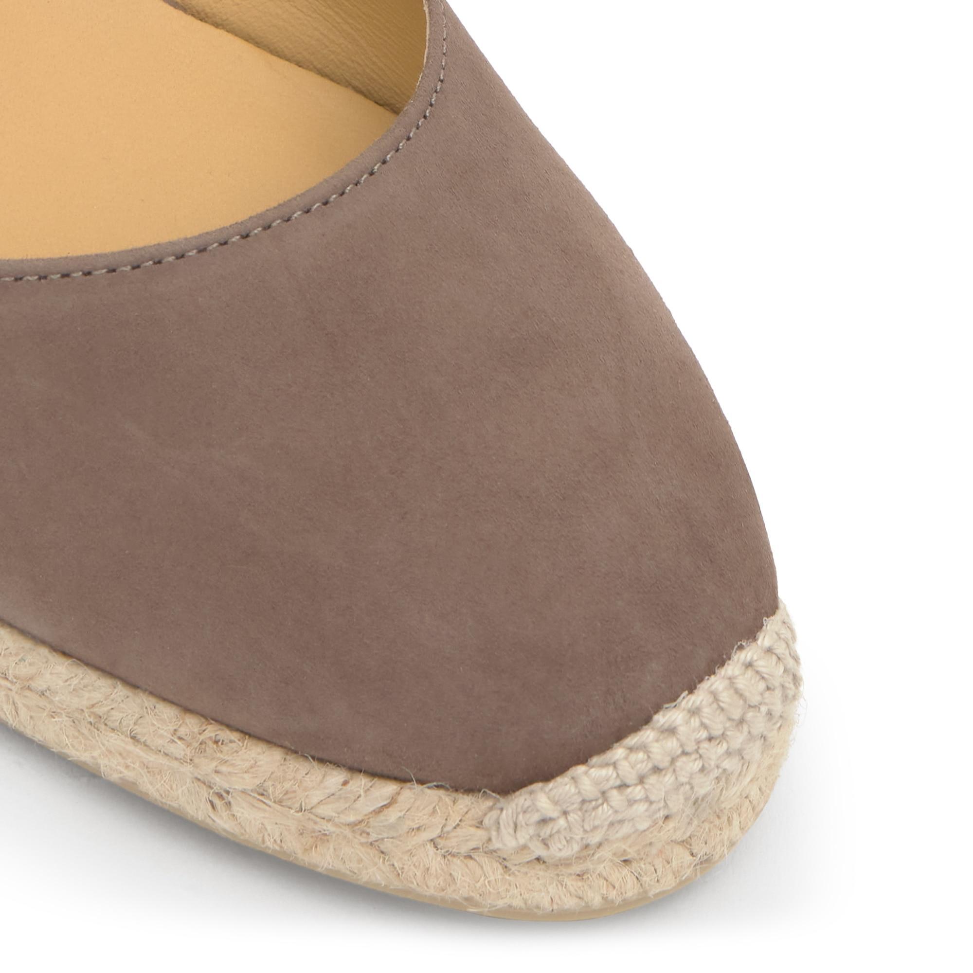 Alpargata de cuña 6 cm en ante con tiras trébol