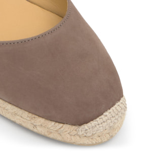 Alpargata de cuña 6 cm en ante con tiras trébol
