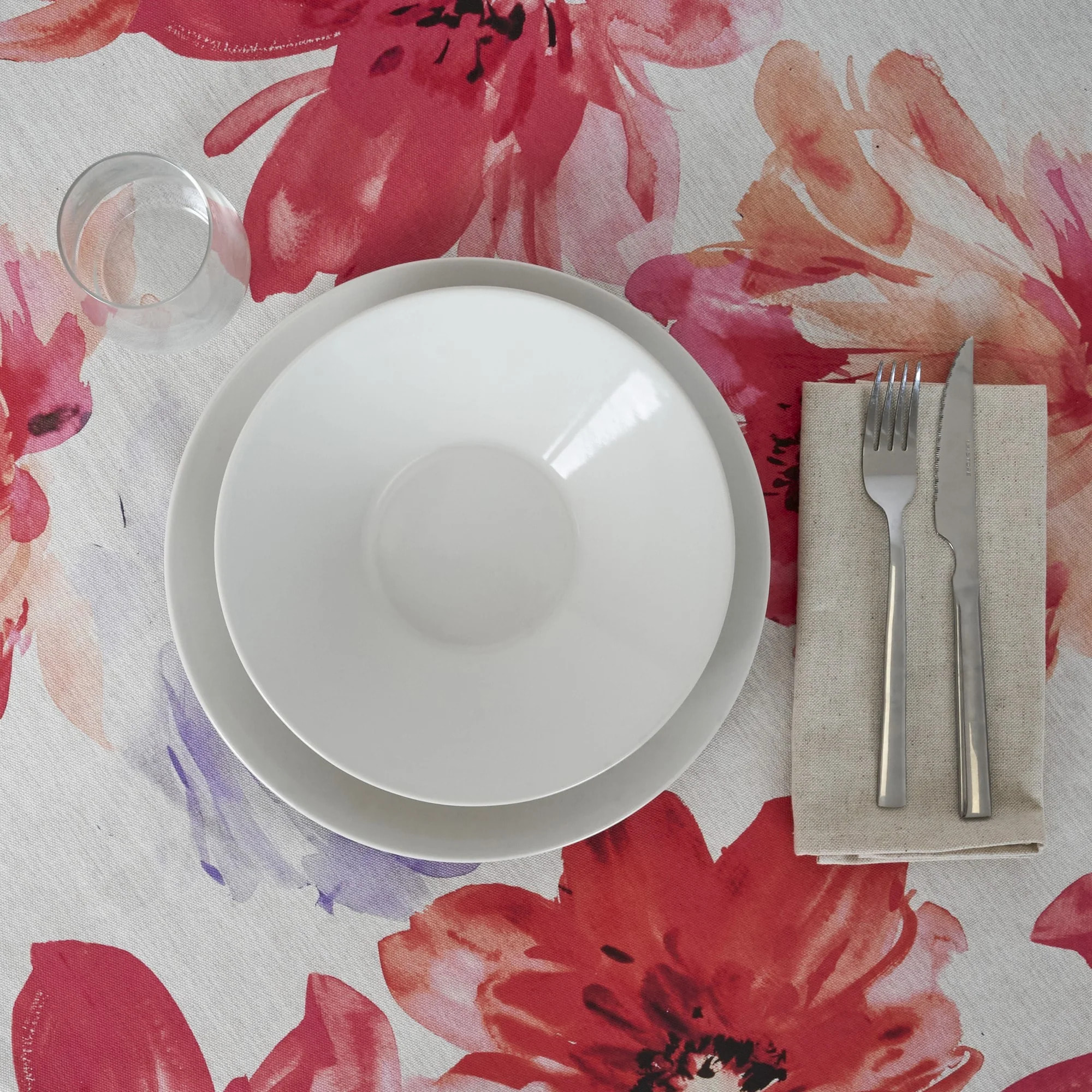 Nappe ronde anti-taches Big Flowers 7 Fucsia