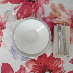 Nappe ronde anti-taches Big Flowers 7 Fucsia