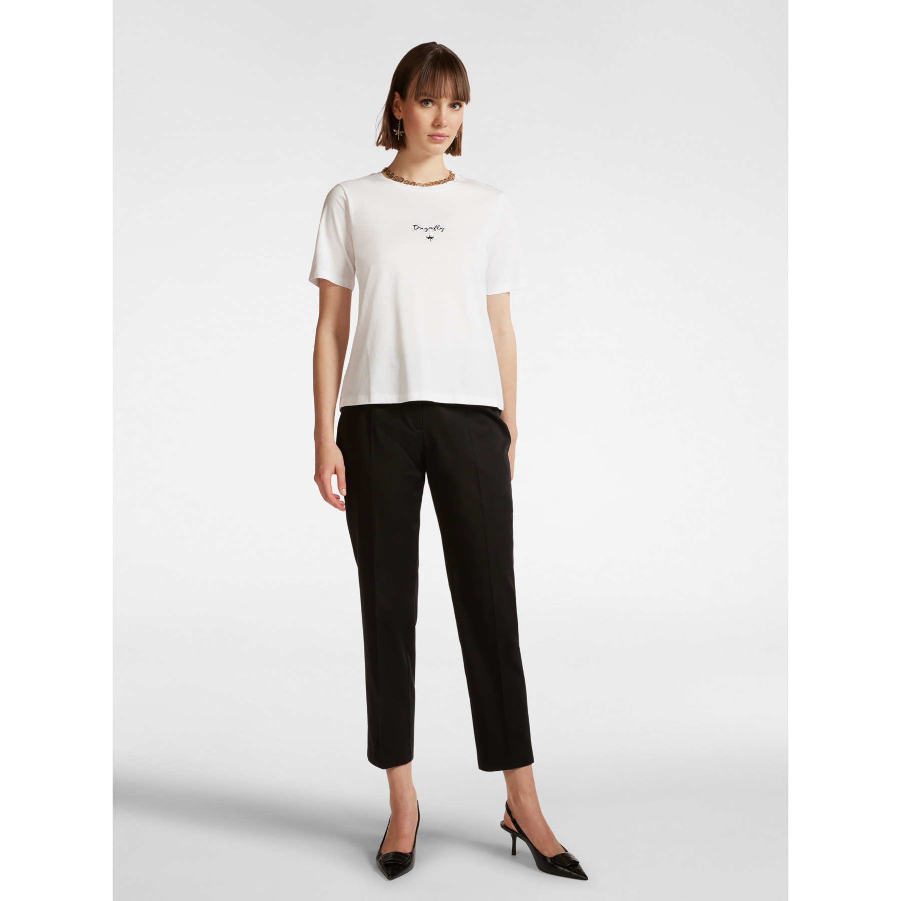 Elena Mirò - T-shirt con ricamo - Bianco