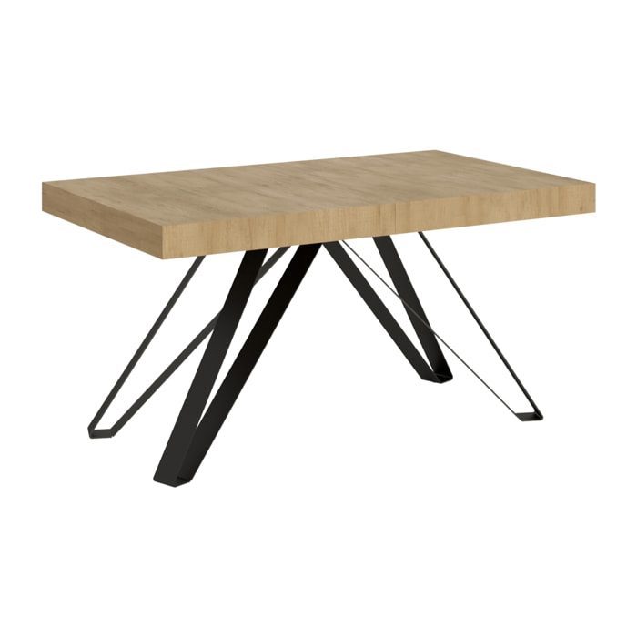 Mesa extensible 90x160/420 cm Terium roble natural patas antracita